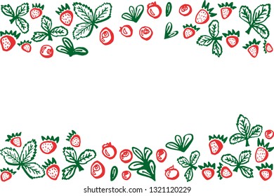 Berries and Leaves. Vector Illustration. Strawberry