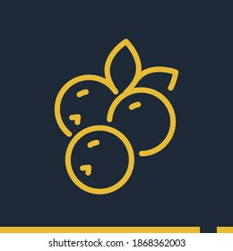 berries line icon, outline vector illustration.