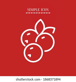 berries line icon, outline vector illustration.