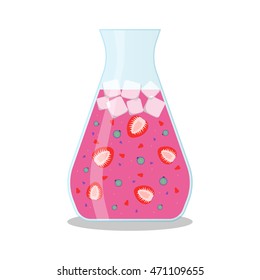Berries mix smoothie vector illustration. Wellness and healthy lifestyle.