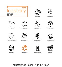 Berries - modern line design style icons set
