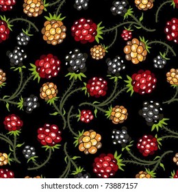 Berries on a black background