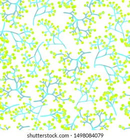 
berries on the branches, vector, seamless background