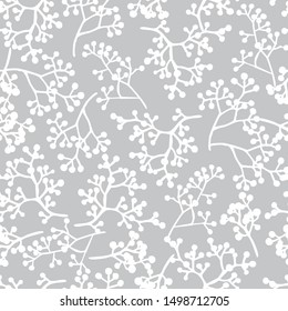 berries on the branches, vector, seamless background
