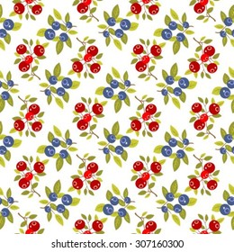 Berries on a white background. Seamless pattern.