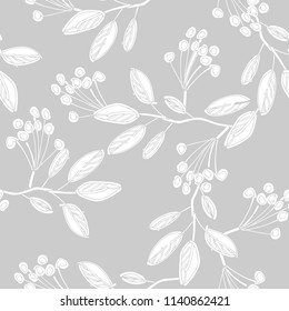 Berries Seamless Pattern. Hand drawn Illustration. Vector Background.