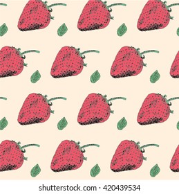 berries seamless pattern. Strawberry