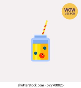 Berries Smoothie in Jar Icon