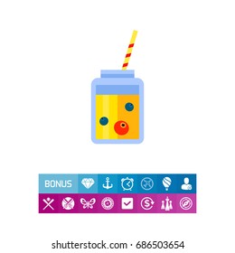 Berries Smoothie in Jar Icon