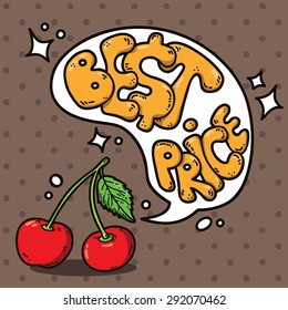 berries and speech bubble. Vector illustration of berries with speech bubble for your text