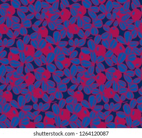 berries vector background illustration. blueberry, bilberry image. abstract decorative vintage motif. seamless pattern on dark blue backdrop.