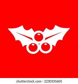 Icono vectorial de Berries aislado en fondo rojo, ilustración vectorial