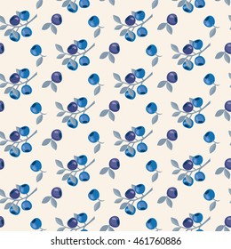 berries vector illustration. blueberry, bilberry image. abstract decorative vintage pattern on badge background. repeatable fabric or wrapping paper motif