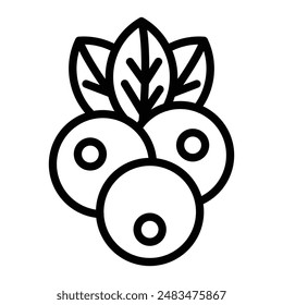 Diseño de iconos de línea de Vector de bayas