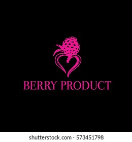 Berries vector logo design template. Berries sign (symbol, icon, emblem, label)