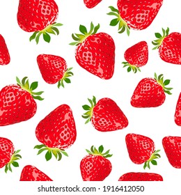 Berries vector seamless bright pattern. 