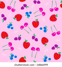 Berries Vector Seamless Repeat Pattern