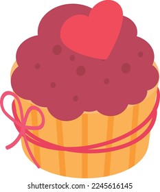 Berries Wedding Muffin isometric view Concept, Romantic Cupcake vector Icon design, Love and romance symbol, Valentines Day Sign, fascination and glamour stock illustration