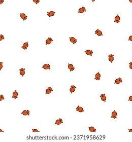 Berries winter forest hand drawn seamless pattern