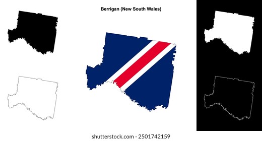 Berrigan (New South Wales) outline map set