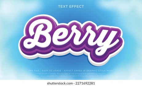 Berry 3d editable text effect