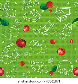 Berry abstract seamless pattern. Stylish ornamental vector illustration. Vegetables texture.