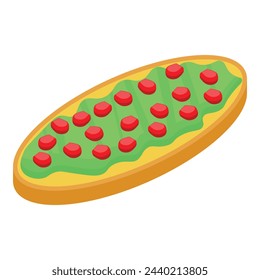 Berry avocado toast icon isometric vector. Bread food. Green slice