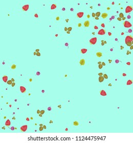 Berry background with strawberries and blueberries. Berry confetti.
