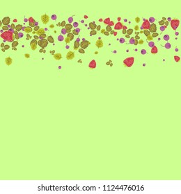 Berry background with strawberries and blueberries. Berry confetti.