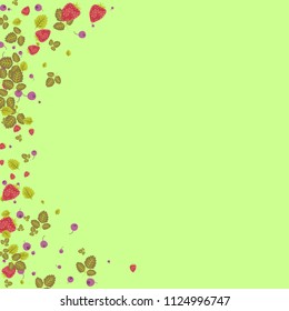 Berry background with strawberries and blueberries. Berry confetti.