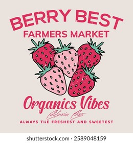 berry best t shirt. fashion graphic prints for cherries fruit cute t-shirt pattern, vintage food fashion slogan print for t-shirt. sweatshirt, fruits patterns for summer vibes, women's Cherry Slogan 