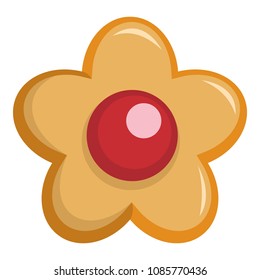 Berry biscuit icon. Flat illustration of berry biscuit vector icon for web
