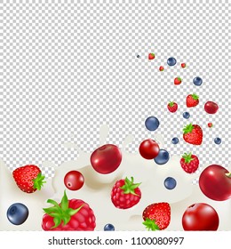 Berry Borders With Transparent Background With Gradient Mesh, Vector Illustration
