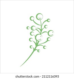 Berry branch line decorative illustration. Luxury floral vector for wedding or birthday card, label, decor, textile print, ecology design element