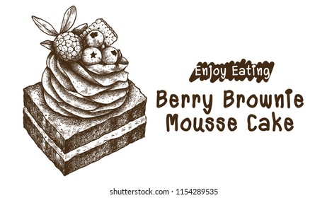 Berry Brownie Mousse Cake