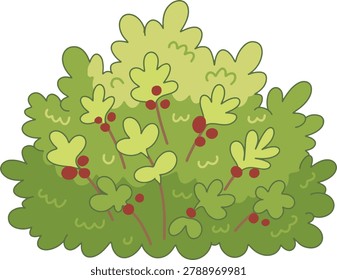 Berry Bush Plant Vector Illustration