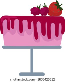 Berry cake, ilustración, vector sobre fondo blanco