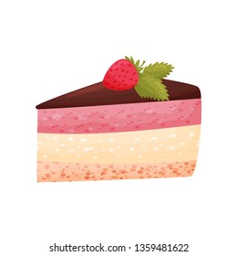 Berry cake on white background. Bakery concept.