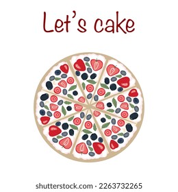 Berry cake with strawberry sweet food