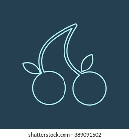 Berry or Cherry Line Icon. Eps-10.