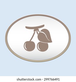 Berry Cherry vector icon 