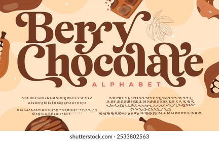 Berry Chocolate Serif, Cosmetic, Fashion Stylish Display Bold Font alphabet