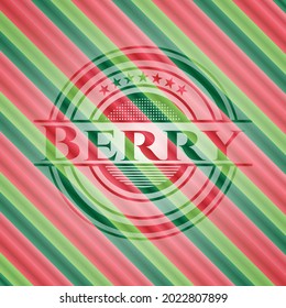 Berry christmas style badge. Vector Illustration. Detailed. 
