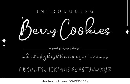 Berry Cookies signature Font Calligraphy Logotype Script Brush Font Type Font lettering handwritten