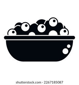 Berry cream fruit icon simple vector. Fresh salad. Natural calorie