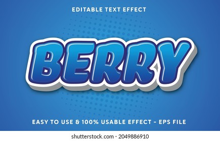 plantilla de efecto de texto editable en berry con estilo abstracto para marca comercial y logotipo de empresa