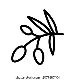 Berry flat icon. Pictogram for web. Line stroke. Lime isolated on white background. Vector eps10