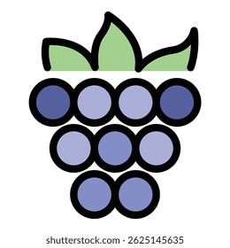 Berry food icon. Outline berry food vector icon color flat isolated