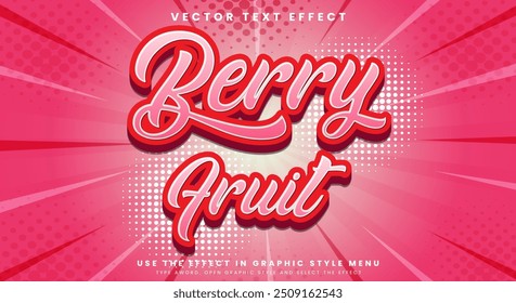 Berry Fruit editable text effect template Suitable for sweet food product needs