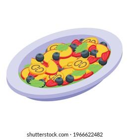 Berry fruit salad icon. Isometric of Berry fruit salad vector icon for web design isolated on white background
